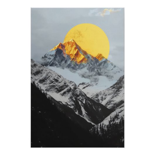 cold mountains and gold moon perfect poster (Voorkant)