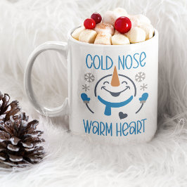 Cold Nose Warm Heart, Cute Snowman Koffiemok