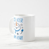 Cold Nose Warm Heart, Cute Snowman Koffiemok (Voorkant links)