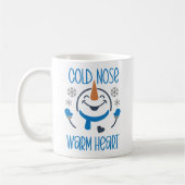Cold Nose Warm Heart, Cute Snowman Koffiemok (Links)