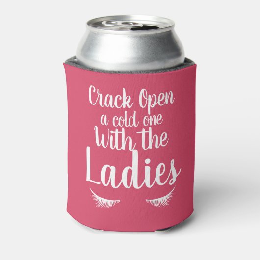 Cold One met de dames wimpers | Gepersonaliseerd Blikjeskoeler (Blikje Achterkant)