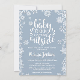 Cold Outside Boy Winter Baby Shower All In One Kaart