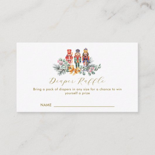 Cold Outside Nutcracker Diaper Raffle Baby Shower  Informatiekaartje (Voorkant)
