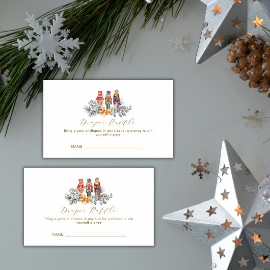 Cold Outside Nutcracker Diaper Raffle Baby Shower  Informatiekaartje