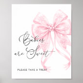 Cold Outside Pink Ribbon Baby's zijn zoet Poster (Voorkant)
