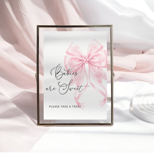 Cold Outside Pink Ribbon Baby's zijn zoet Poster