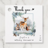 Cold Outside Winter Animals Baby shower Dank u Bedankjes Labels (Voorkant)