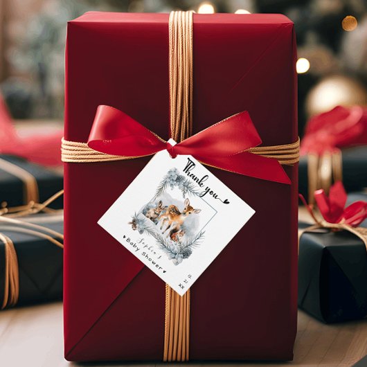 Cold Outside Winter Animals Baby shower Dank u Bedankjes Labels