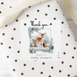 Cold Outside Winter Animals Baby shower Dank u Bedankjes Labels