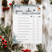 Cold Outside Winter Animals Baby shower Guess Who Flyer