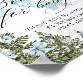 Cold Outside Winter Blue Bow Books voor Baby Poster (Hoek)