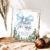 Cold Outside Winter Blue Bow Books voor Baby Poster