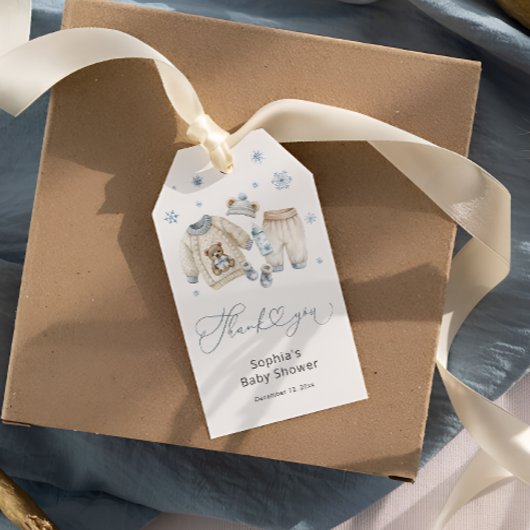 Cold Outside Winter Boy Baby shower Dank u Cadeaulabel