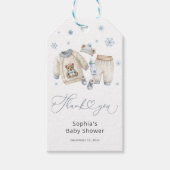Cold Outside Winter Boy Baby shower Dank u Cadeaulabel (Voorkant)