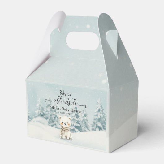 Cold Outside Winter Gender Neutral Baby Shower Bedankdoosjes (Voorkant Zijde)