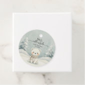 Cold Outside Winter Gender Neutral Baby Shower Bedankjes Labels (In situ)