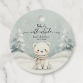Cold Outside Winter Gender Neutral Baby Shower Bedankjes Labels (Voorkant)