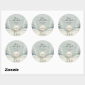 Cold Outside Winter Gender Neutral Baby Shower  Ronde Sticker (Vel)