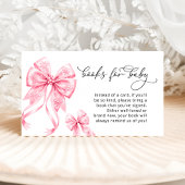 Cold Outside Winter Pink Bow Books voor Baby Informatiekaartje
