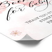 Cold Outside Winter Pink Bow Books voor Baby Poster (Hoek)