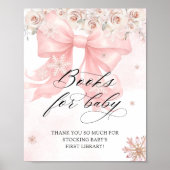 Cold Outside Winter Pink Bow Books voor Baby Poster (Voorkant)