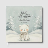 Cold Outside Winter Polar Bear Baby Shower  Gastenboek (Voorkant)