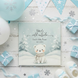 Cold Outside Winter Polar Bear Baby Shower Gastenboek