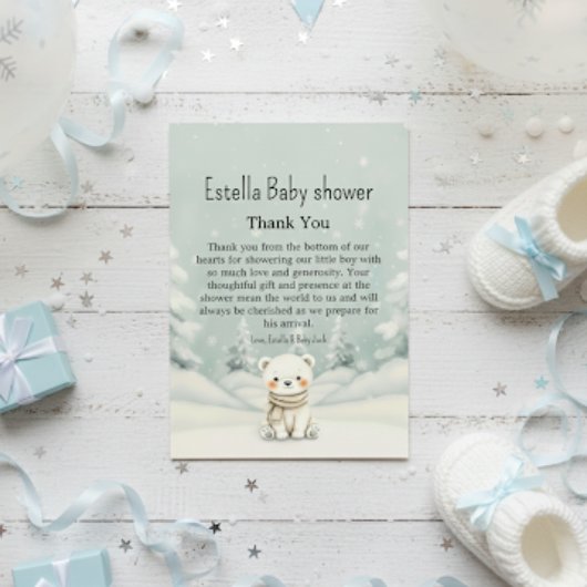 Cold Outside Winter Polar Bear Gender Neutral Bedankkaart