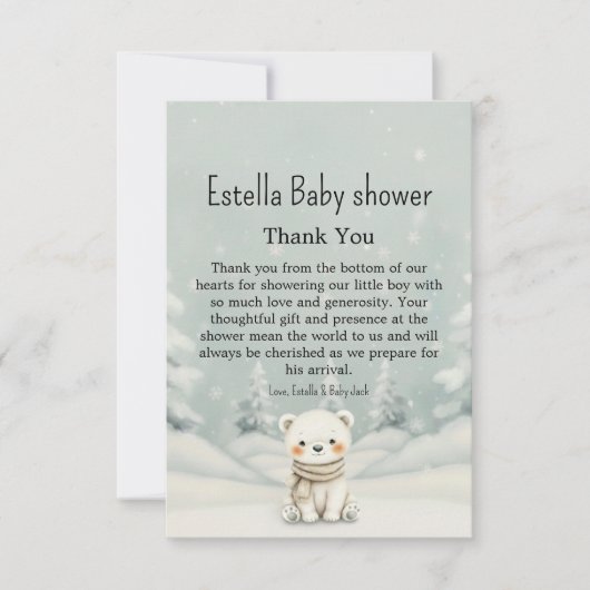 Cold Outside Winter Polar Bear Gender Neutral Bedankkaart (Voorkant)