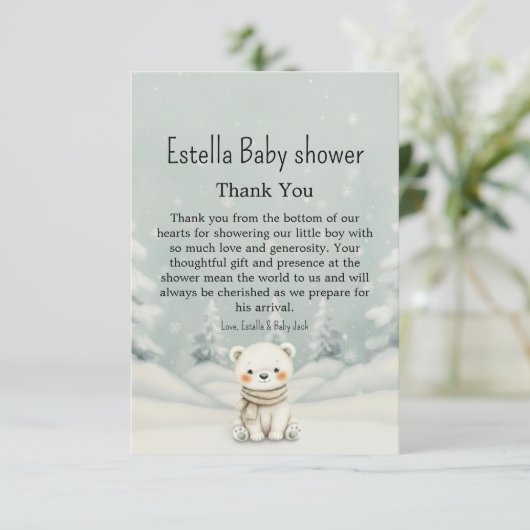 Cold Outside Winter Polar Bear Gender Neutral  Bedankkaart (Staand voorkant)