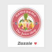 Cold Pressed Juice Smoothies fruitwinkel logo naam Sticker (Vel)