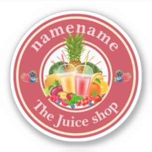 Cold Pressed Juice Smoothies fruitwinkel logo naam Sticker