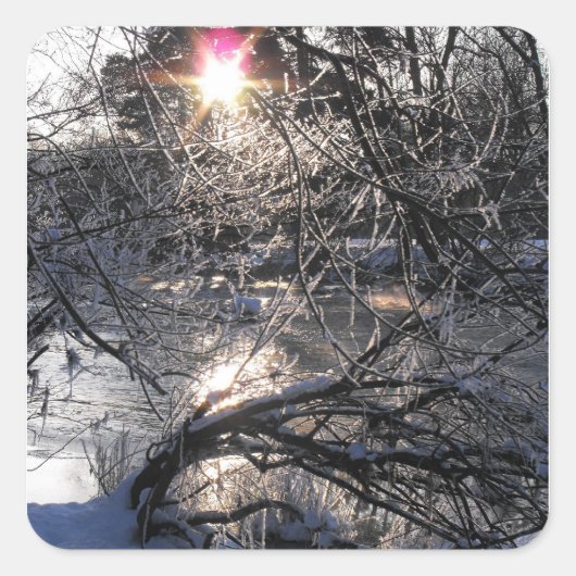 Cold River Hafren Vierkante Sticker (Voorkant)