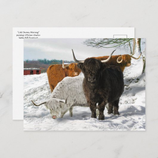 "Cold Snowy Morning" Briefkaart (Voorkant / Achterkant)