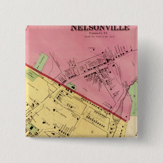 Cold Spring, Nelsonville Vierkante Button 5,1 Cm (Voorkant)