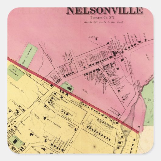 Cold Spring, Nelsonville Vierkante Sticker (Voorkant)