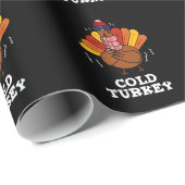 Cold Turkey Funny Animal Pun Dark BG Cadeaupapier (Rol Hoek)