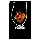 Cold Turkey Funny Animal Pun Dark BG Klein Cadeauzakje (Voorkant)