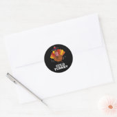 Cold Turkey Funny Animal Pun Dark BG Ronde Sticker (Envelop)