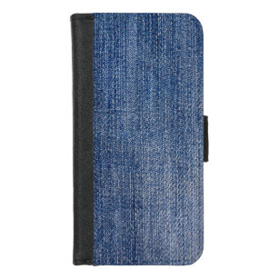 Cold Washed (Faux) Denim iPhone 8/7 Portemonnee Hoesje