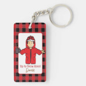 Cold Weather Cruise Funny Snow Joke Cartoon Sleutelhanger (achterkant)