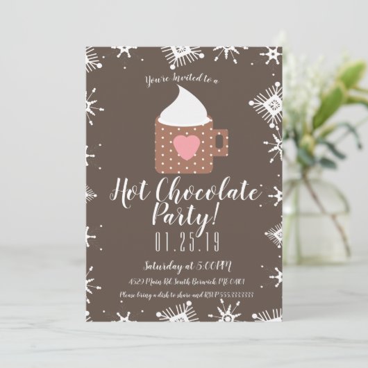 Cold Winter Hot Chocolate Campfire-Mok Aankondiging (Staand voorkant)