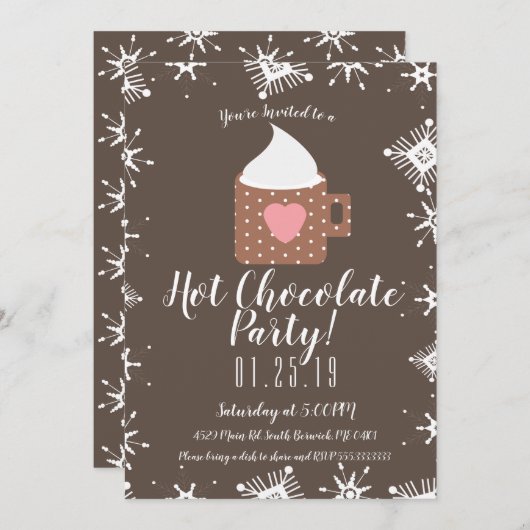 Cold Winter Hot Chocolate Campfire-Mok Aankondiging (Voorkant / Achterkant)