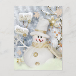 Cold Winter Snowman Briefkaart