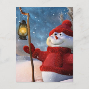 Cold Winter Snowman Briefkaart