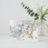 Cold Winter Snowman Briefkaart (Staand voorkant)