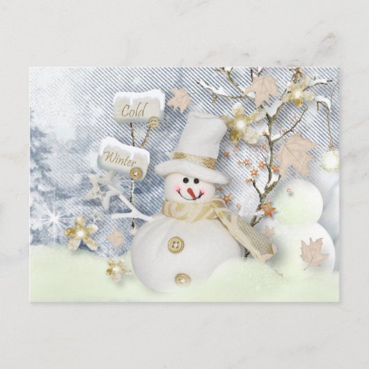 Cold Winter Snowman Briefkaart (Voorkant)