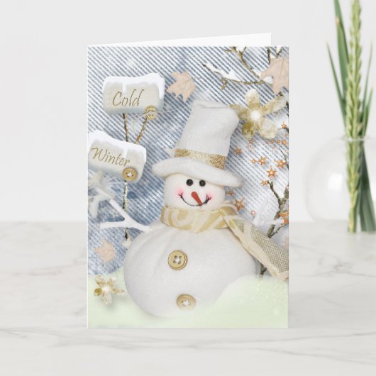 Cold Winter Snowman Feestdagen Kaart (Voorkant)