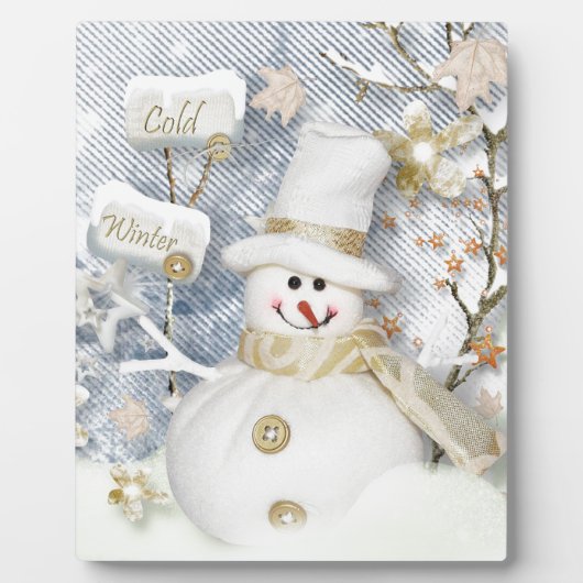 Cold Winter Snowman Fotoplaat (Voorkant)