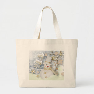 Cold Winter Snowman Grote Tote Bag